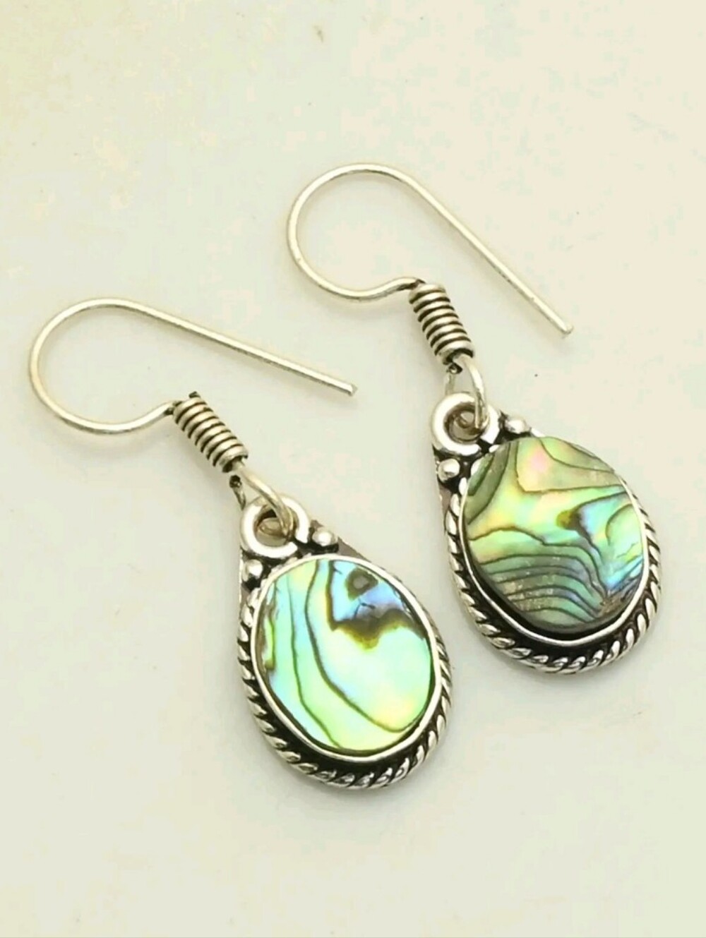 Abalone Shell Gemstone Jewelry 925 Sterling Silver Handmade Drop Dangle Earrings